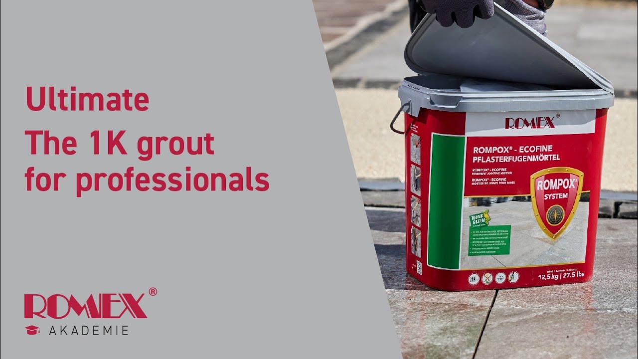 EN - Instruction video jointing with Rompox - Ecofine pavement jointing mortar