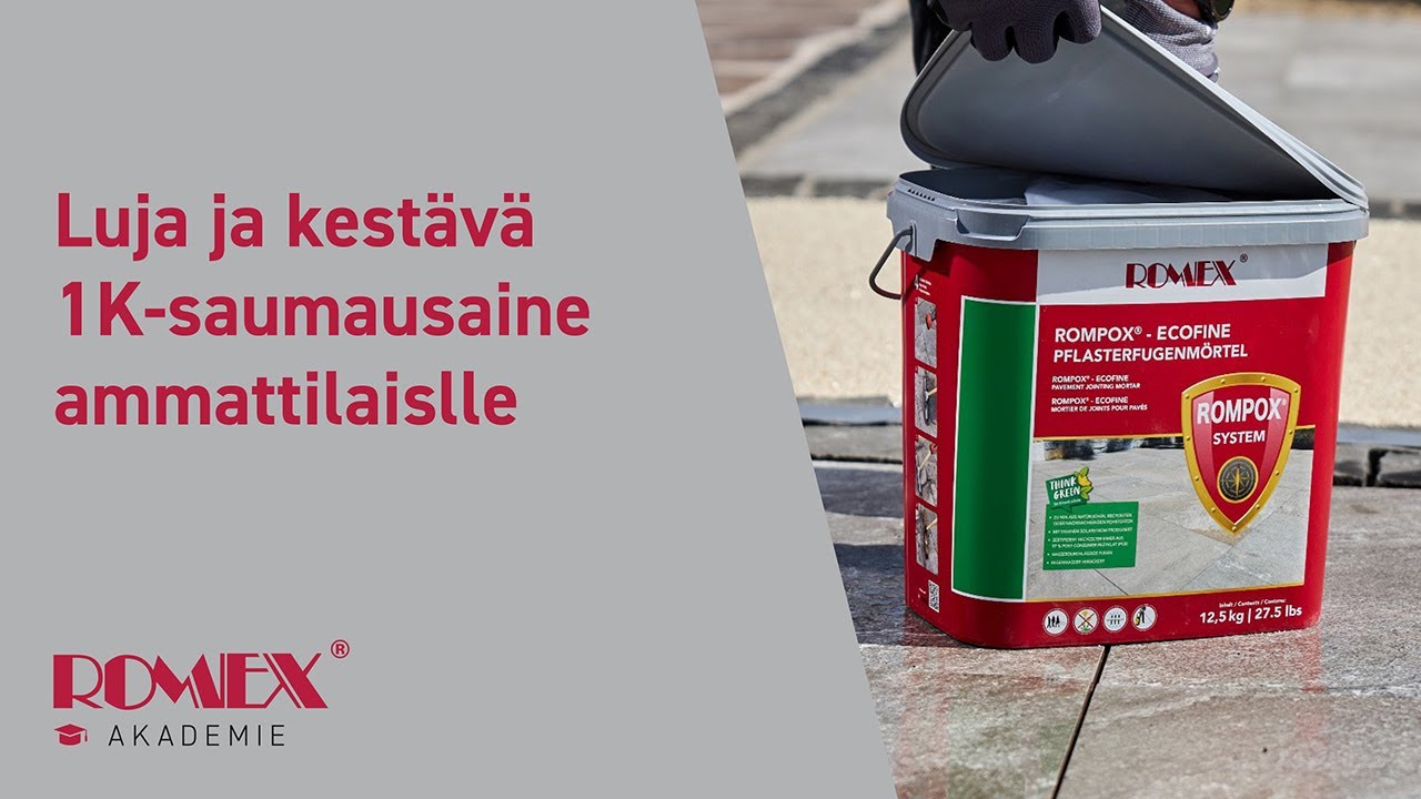 FI - Käyttöohjevideo Rompox: lla saumaamisesta – Ecofine saumausaine