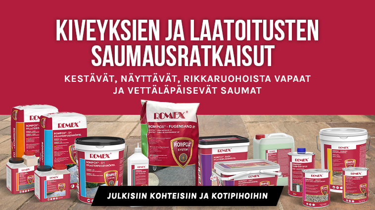 ROMEX kiveyksien ja laatoitusten saumausaineet